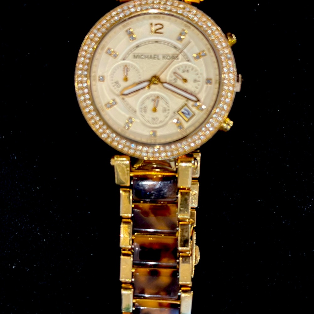 Michael Kors Gold and Brown Women's Watch